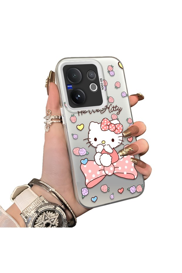 Vivo V60 Compatible Hard Acrylic Back Silicone Edge Lens Protection Case