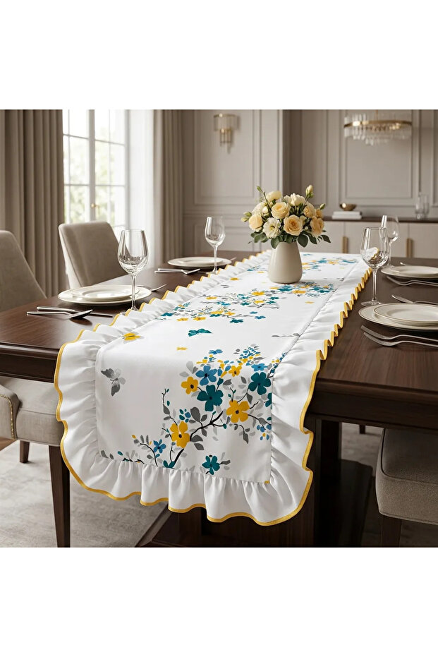 مفرش طاولة مزخرف بنمط الفراشات 40 × 110