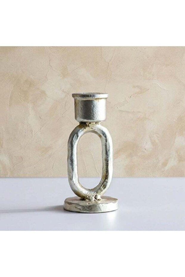 Mirabella Metal Candle Holder Chrome Decorative Small Candle Stand