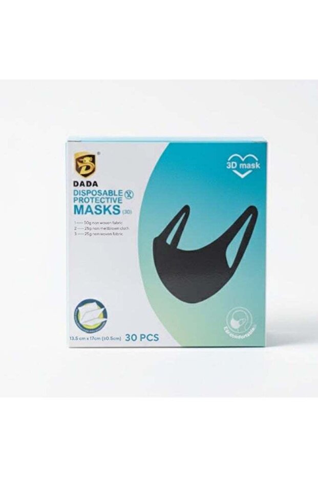 3D DISPOSABLE PROTECTIVE MASK BLACK