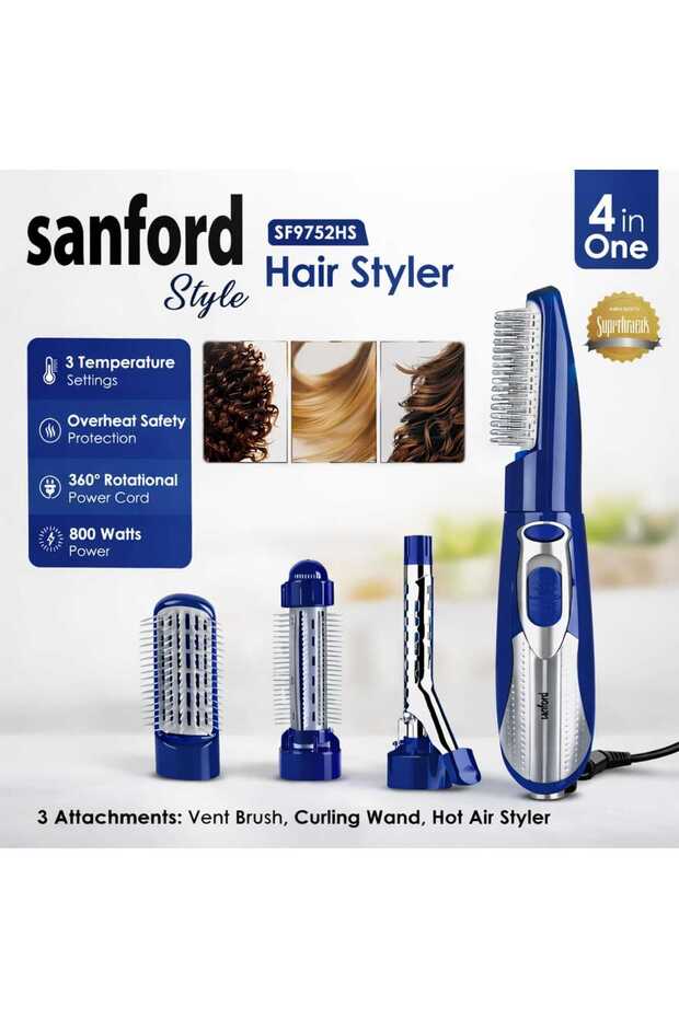 4 in 1 Hair Styler SF9752HS Hot Air Brush Curler 800W
