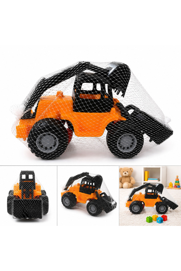 Boy's Toy Tractor Construction Machine Yellow Agricultural Vehicle Bucket 777 31X16 cm