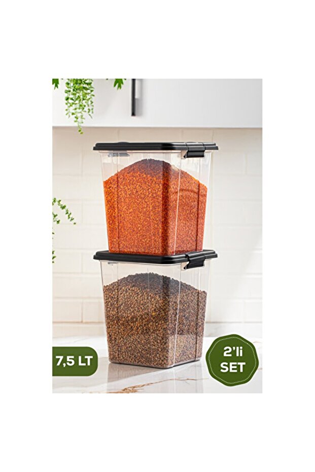 Set of 2 Mega Size Airtight Detergent and Food Storage Containers