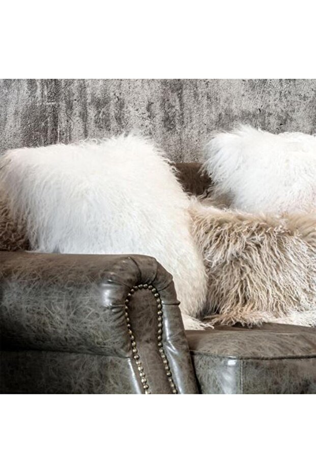 White Fur Pillowcase - High Density - Size 45X45 cm