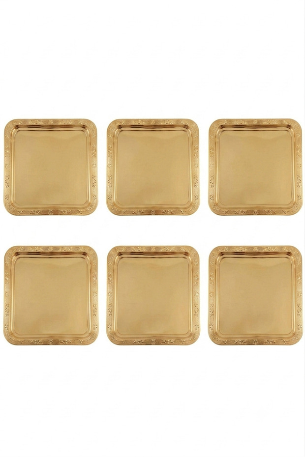 Modern Square Mirrored Stylish Presentation Tray 22X22 Cm, 3 Different Types, 3 Different Sets