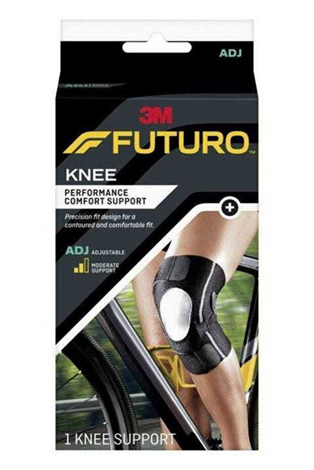 ™ Performance Comfort Knee Support, Breathable Materials, Patella Shield, Gel Cushioning, Convenient Design, Adjustable Size