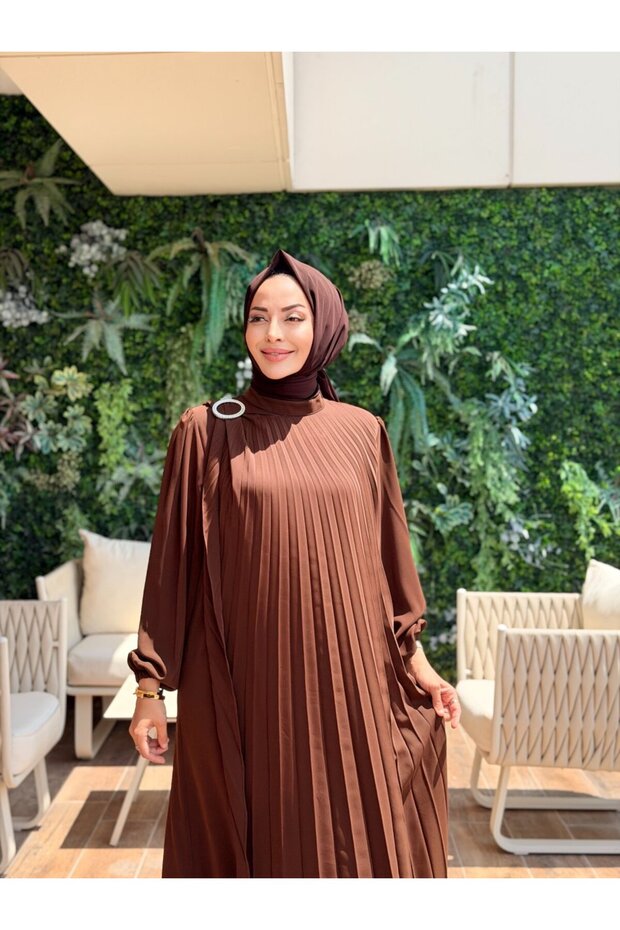 3726 فستان أيبوكي بني