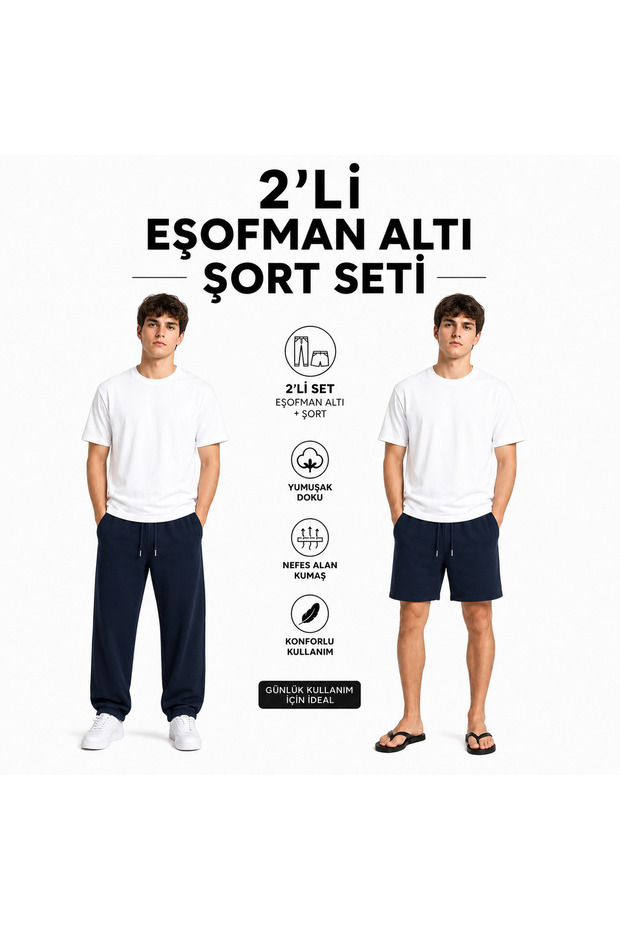 2-Piece Shorts and Sweatpants Summer Set Maximum Comfort Sweat-Wicking Fabric