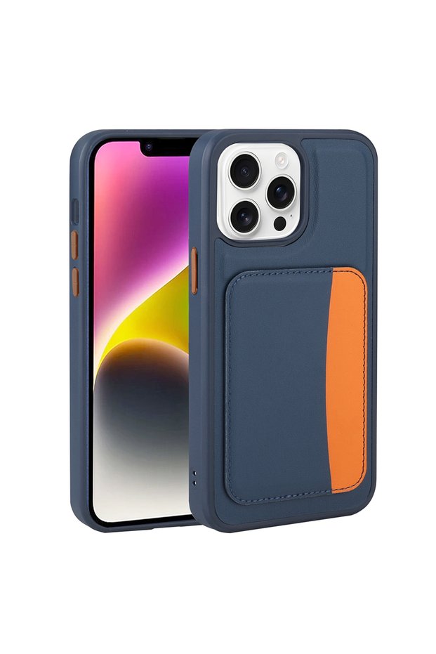 iPhone 16 Pro Max Case with Card Holder and Raised Camera Silicone Vrdr