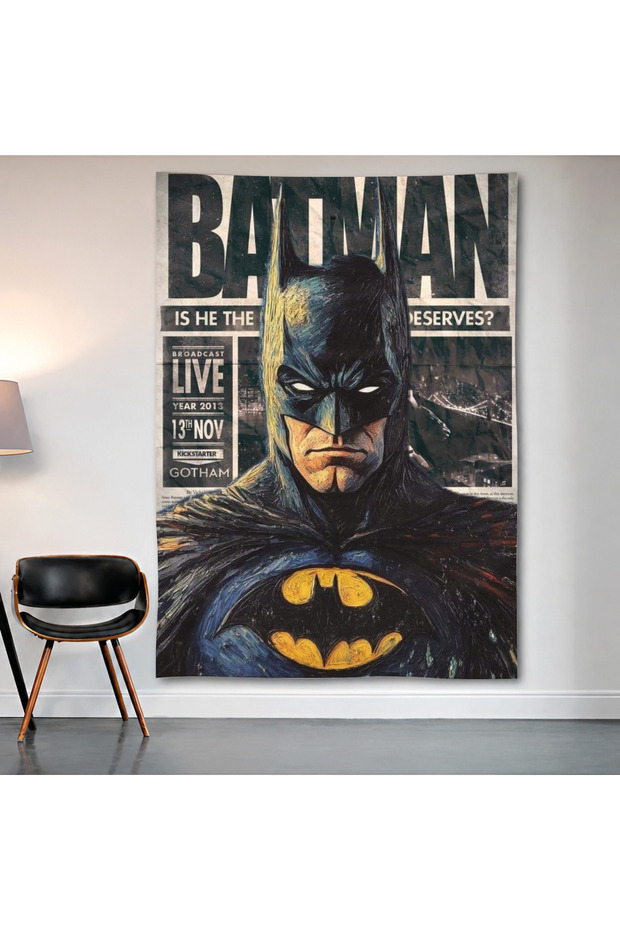 Batman Wall Cloth Wall Tapestry First Quality Satin Fabric Poster