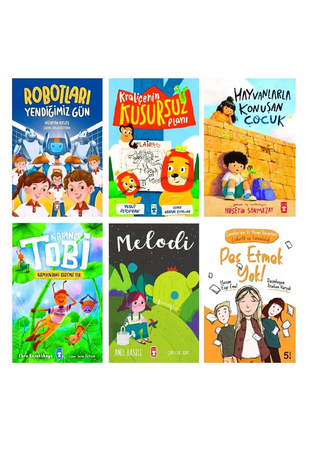2Nd and 3Rd Grade Melodi Karınca Tobi Hayvanlarla Konuşan Çocuk Robotları Yendiğimiz Gün Kraliçenin Kusursuz Planı Pes Etmek Yok 6 Book Set