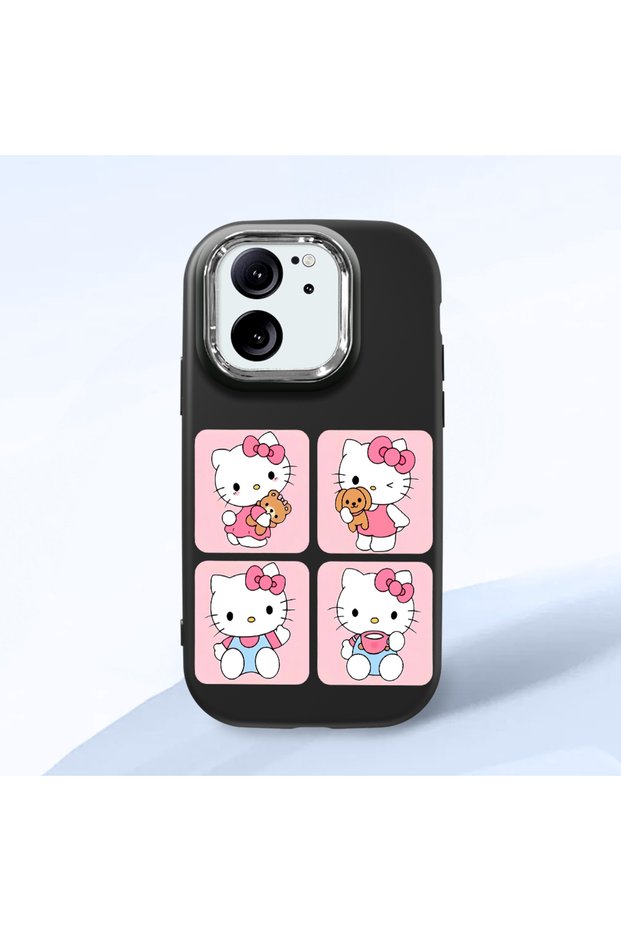 Mi 13t Pro Compatible Case Camera Protector Black Silicone Couple Phone Case Kitty Patterned