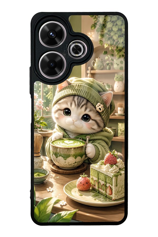 Xiaomi Redmi 13 4g Matcha Kitty Coffee Design Glossy Phone Case