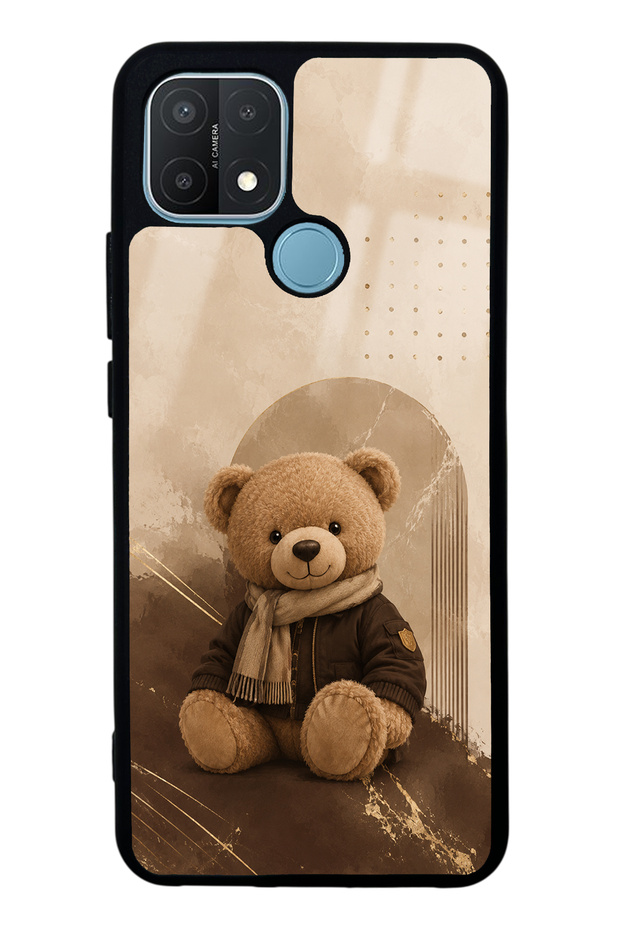 Oppo A15 Cozy Teddy Design Glossy Phone Case