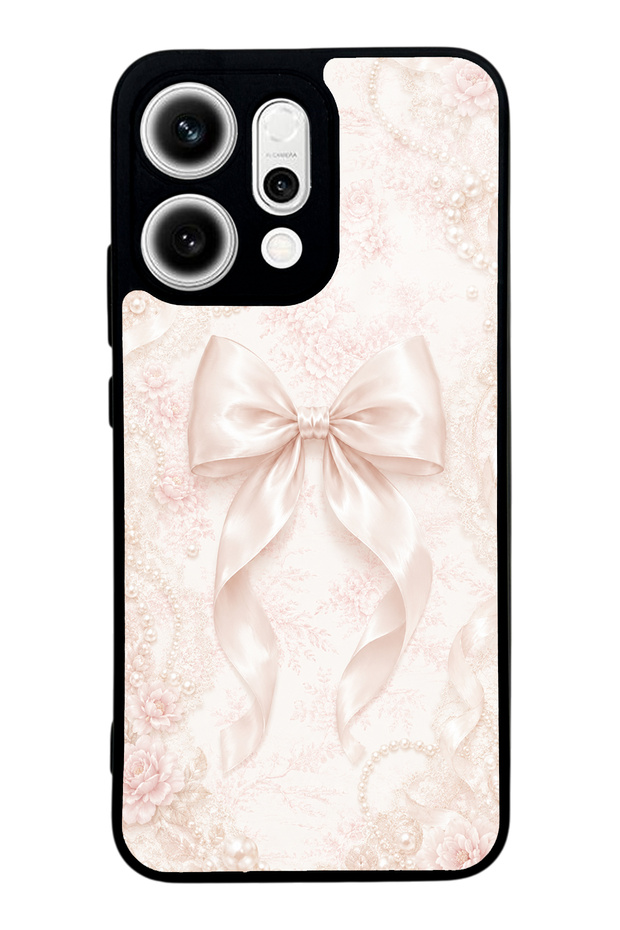 Oppo Reno 14 Blush Pearl Bow Design Glossy Phone Case