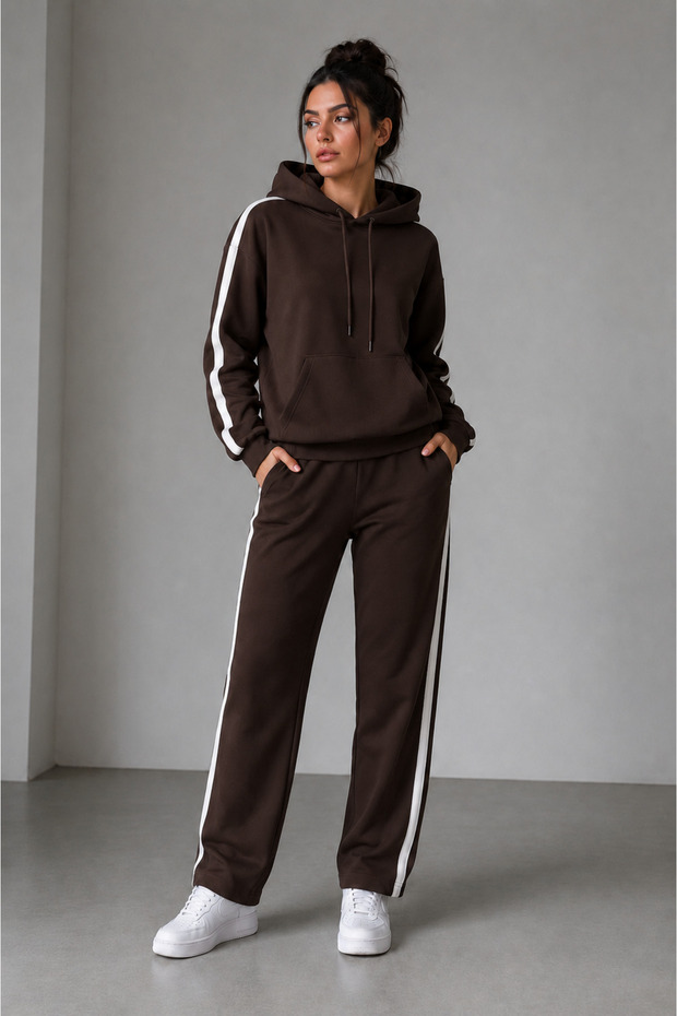 Women's Hooded Striped Track Suit