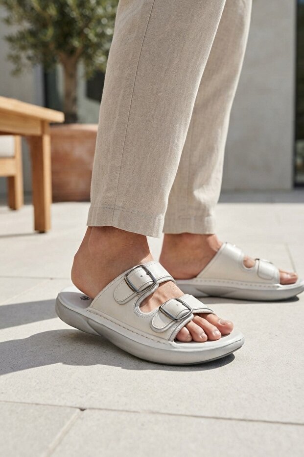 Ice Daily Beach Pool Beach Slippers Double Strap Men's Slippers