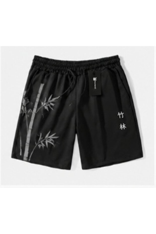 Unisex Oversize Relaxed Fit High Waist Special Design Printed Summer Shorts