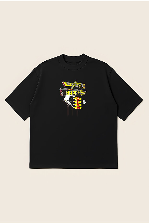 Bape Tabela Printed Oversize Boxy Cut Unisex 100% Cotton Tshirt | Streetwear