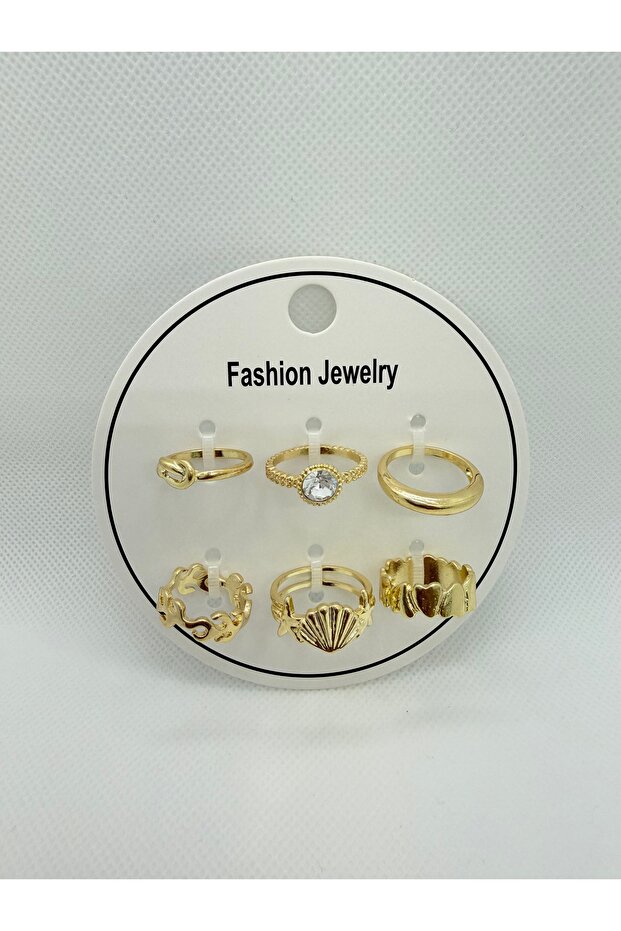 Mixed figure variable model 6-piece adjustable size and joint combination ring set