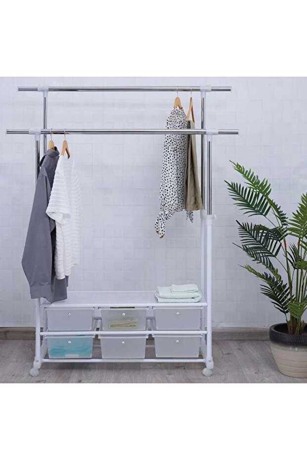 Montana Extendable Cloth Rack 170 x43x133-178Cm-Grey