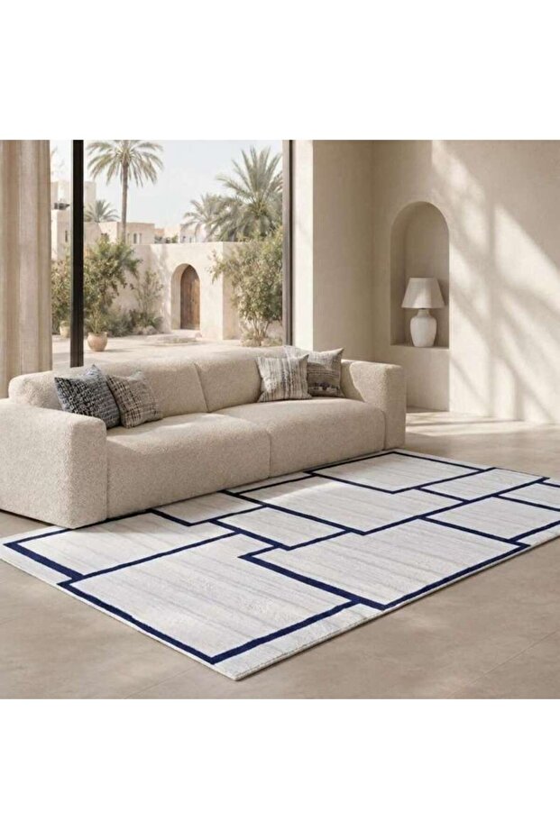 Lamsey Jacquard Textured Rug 160x230cm - Blue