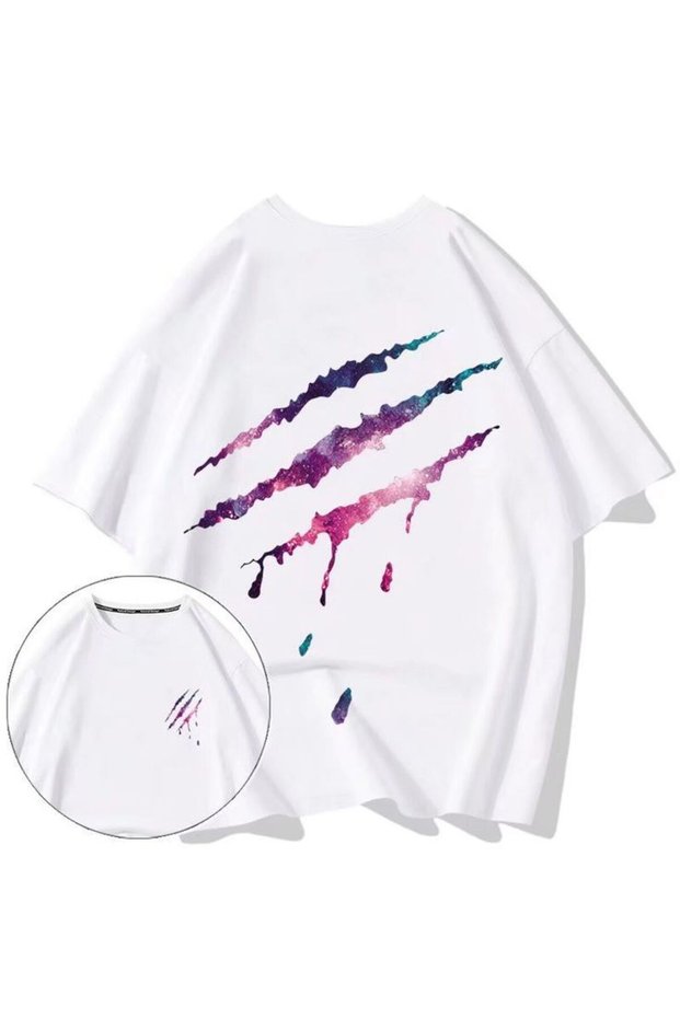 Calle Unisex Colorful Oversize Printed T-Shirt Streetwear Comfortable Fit Daily Premium