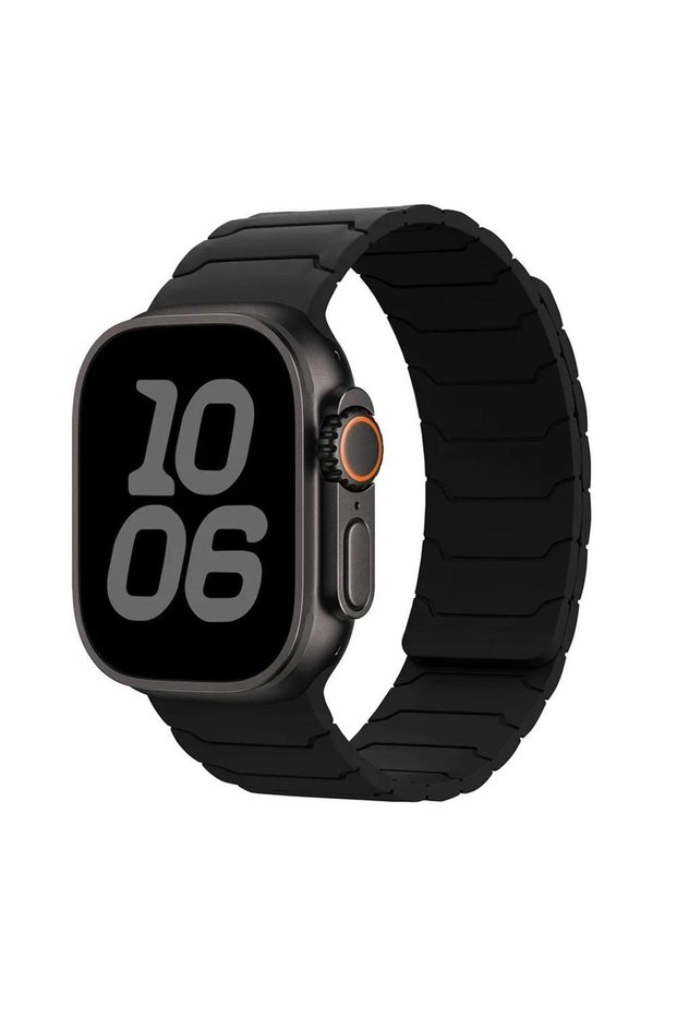 S123 42-44-45-46-49 black Magnetic Strap Silicone Bracelet For Watch ultra 3 2 49mm 45mm 44mm 40mm