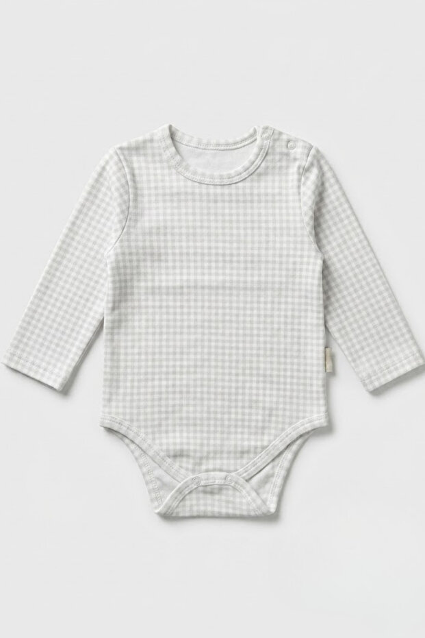 Organic Cotton Baby Long Sleeve Snap Fastener Bodysuit