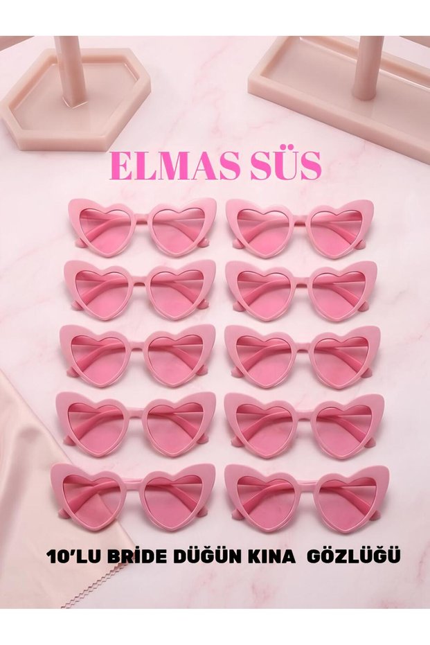 Heart-Shaped Bride Bridesmaid Sunglasses Set of 10 Pink Wedding Engagement Bride China after Birthday