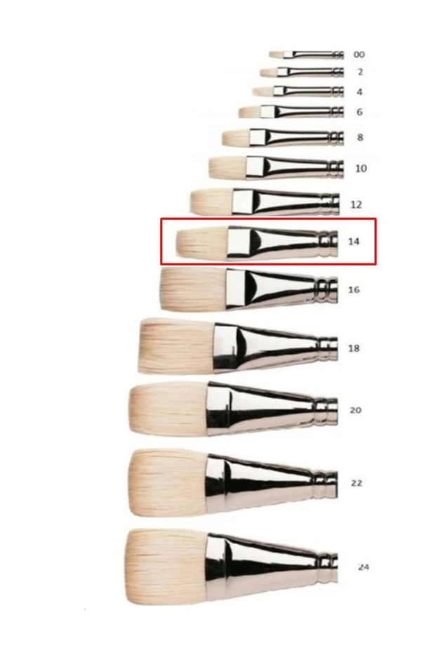 Oil Acrylic Paint Brush Flat Cut Brush Art 210 No:14 - 1 Piece