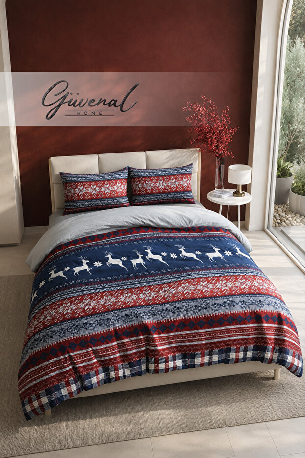 Sirius | Double Cotton Duvet Cover Set | Pillowcase | Duvet Cover | Elastic Fitted Sheet | Bedspread | Dowry