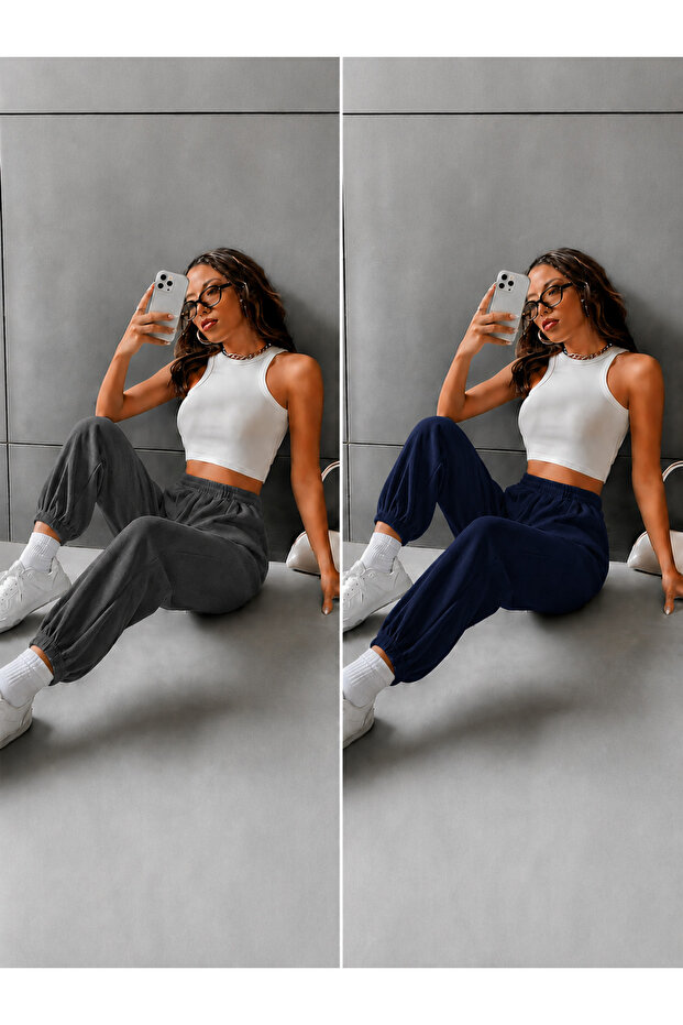 2-Piece Women's Elastic Waist Trackpants
