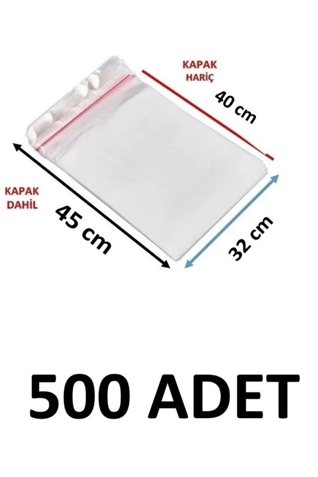500 Pieces 32 X 40+5 cm Adhesive Transparent Glossy Opp Bags Dowry Bags