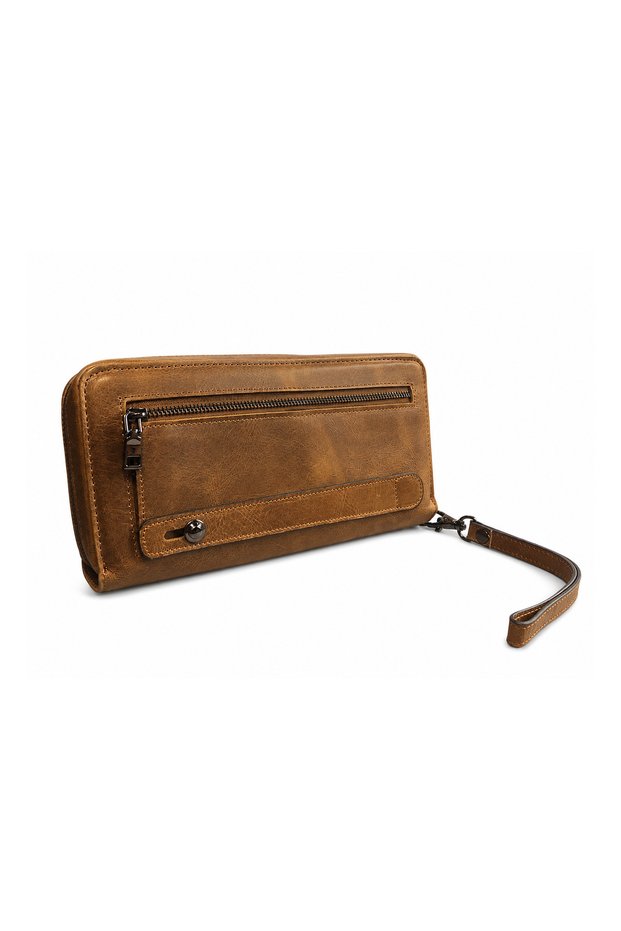 Drago Genuine Leather Handbag – with Zipper and Wrist Strap