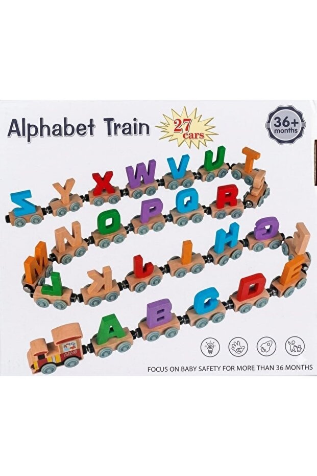 English Letter Train, 27Pcs Magnetic Wooden Train Set for Kids | Educational Toy for Teaching Letters a - Z | Educational Train for Spelling and Creating Words | Suitable for Children Aged 3 and Above
