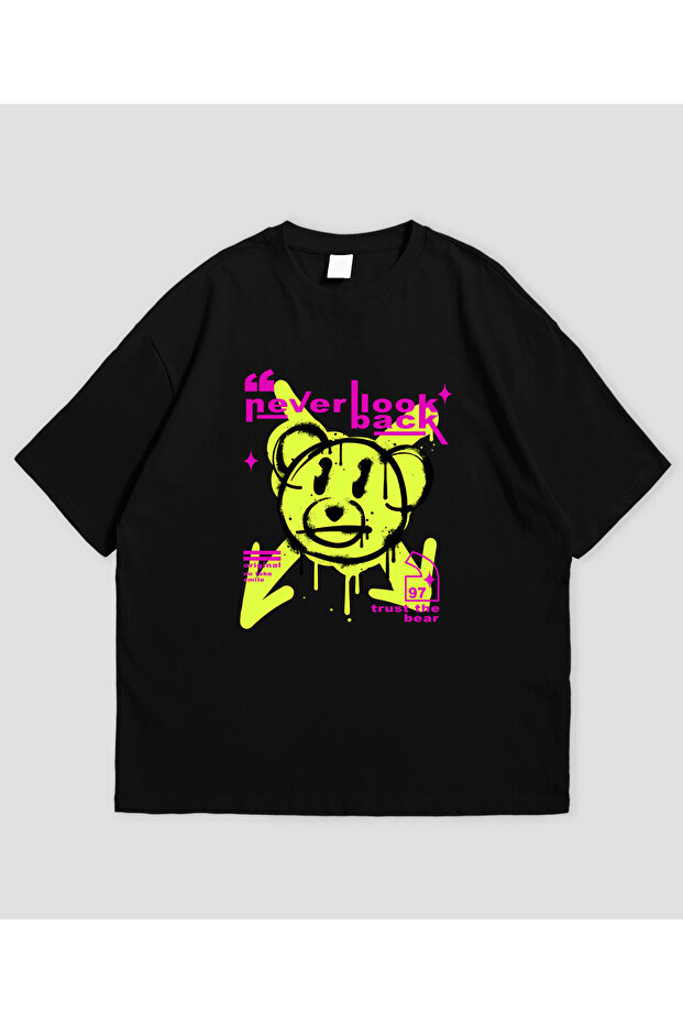 Never Look Back Printed Unisex Oversize T-Shirt