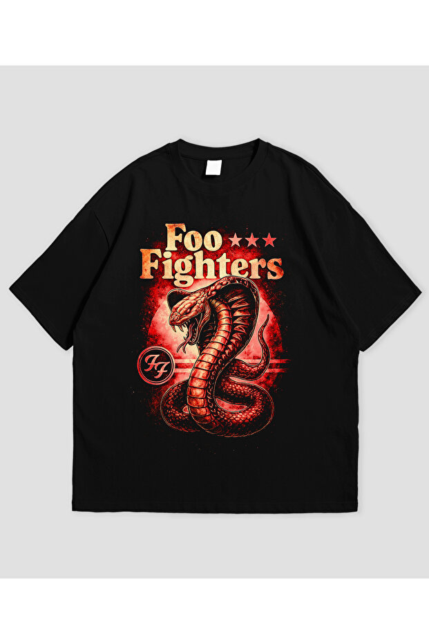 تي شيرت مطبوع عليه Foo Fighters للجنسين مقاس كبير