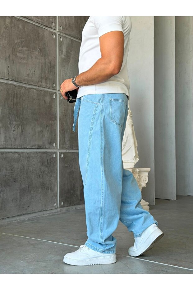 Belt Detailed Premium Baggy Jeans K