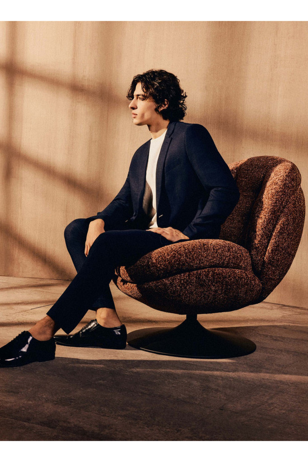 HERRINGBONE LINEN SUIT BLAZER