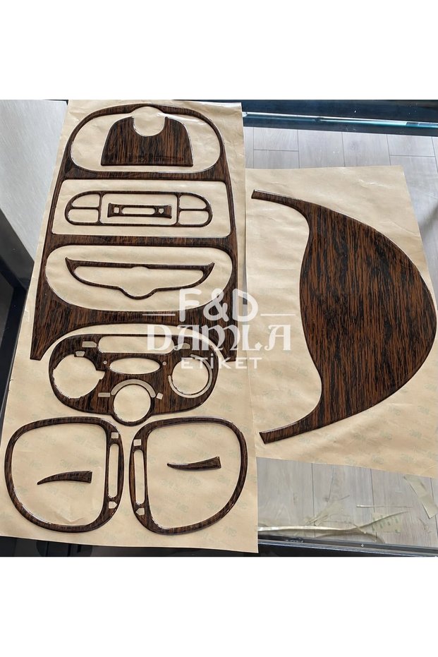 Peugeot 206 Dashboard Console Trim Chest Mahogany Finish Dark Oak Color Set
