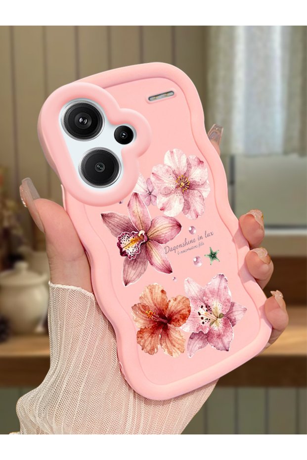 Redmi Note 13 Pro Plus 5g Compatible Case Camera Protector Pink Silicone Couple Phone Case Floral Pattern
