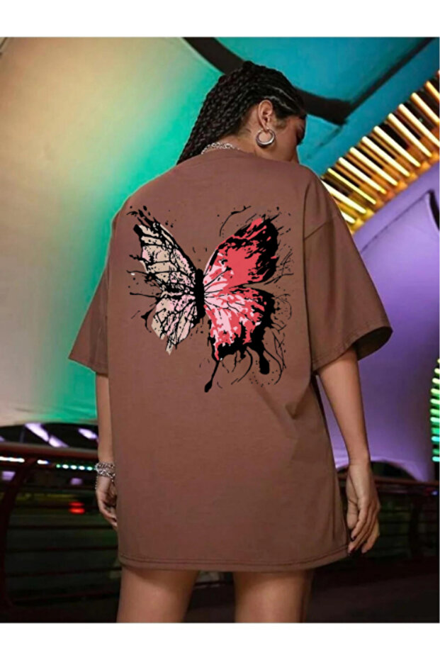 Butterfly Printed Oversize T-shirt