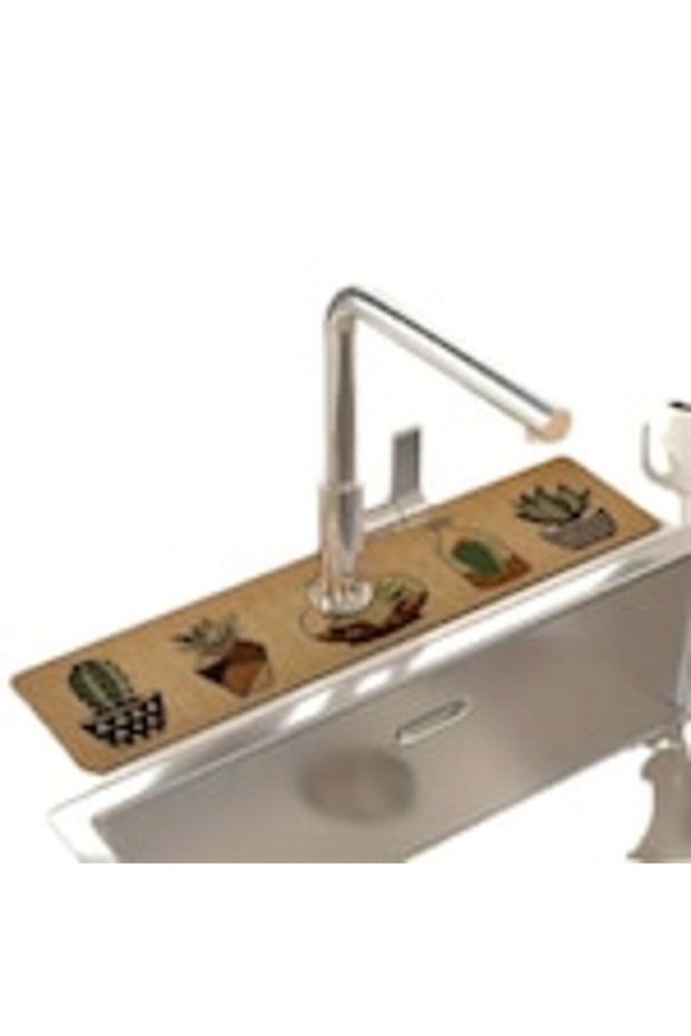 1 pc. Cactus Patterned absorbent faucet mat