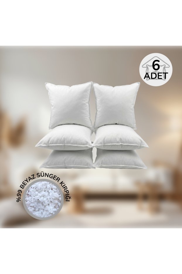 Square Throw Pillow with Sponge Filling Inside, 6 Pieces