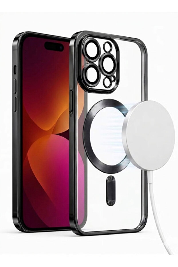MagSafe Magnetic Clear Case for Apple iPhone 14 Pro Max 6.7 inch – Camera Lens Protection - BLACK - PURPLE