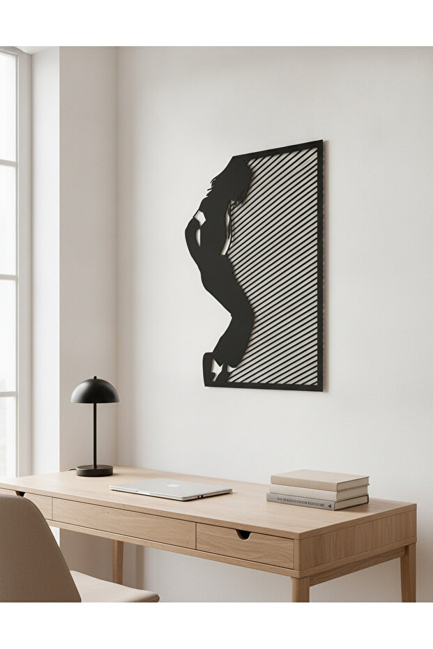 Silüet Dans Figürü MDF Duvar Panosu | 3mm El Yapımı Ahşap Dekor | Salon Ofis - 4