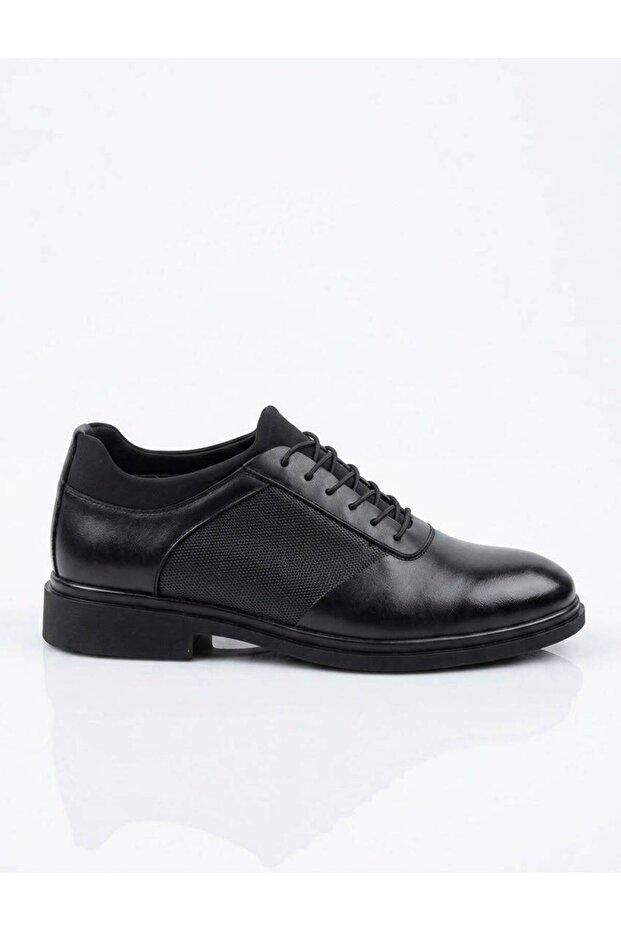 Men's Black Daily Classic Shoes Inner and Outer Genuine Leather Orthopedic Light Sole 2147