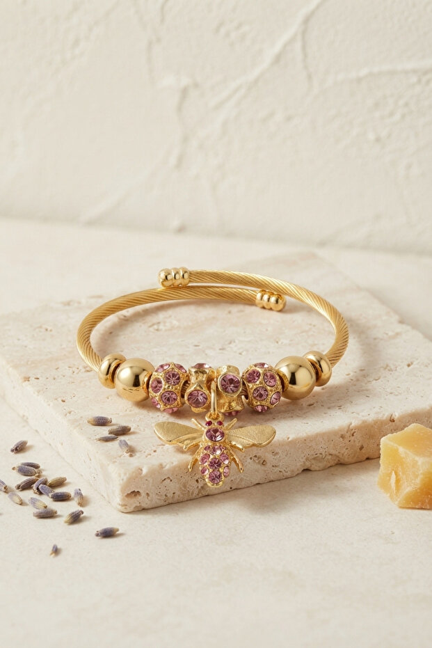 Purple Bee Model Charm Bracelet