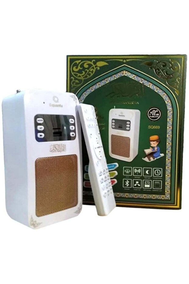 Bluetooth Quran Wall Speaker with LED Light – 10W Wireless Islamic Audio Player with Preloaded Recitations, Remote Control, USB Playback & Wall-Mount Design for Home & Prayer